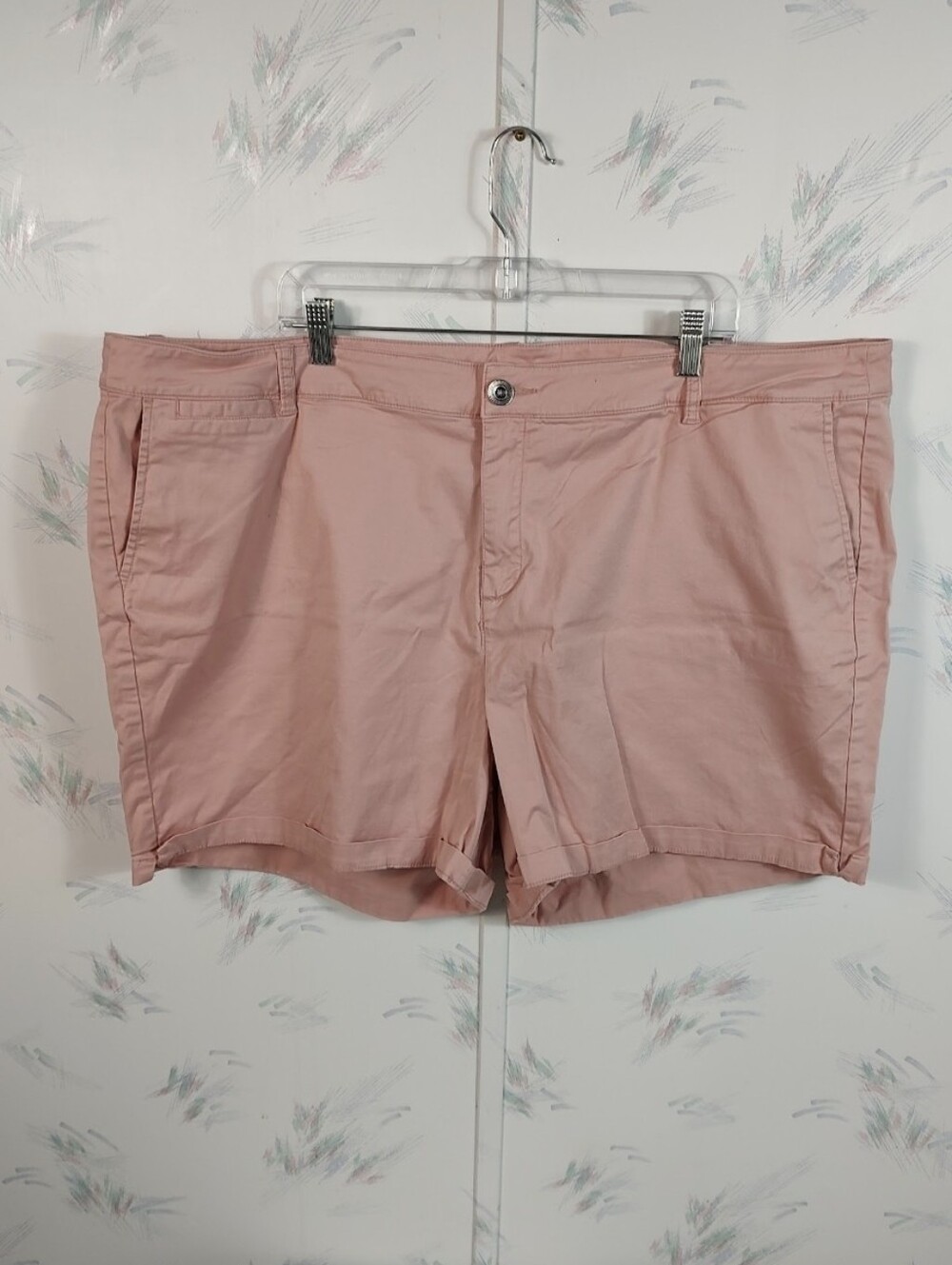 Lane Bryant Pink Chino Shorts High Waist Size 26